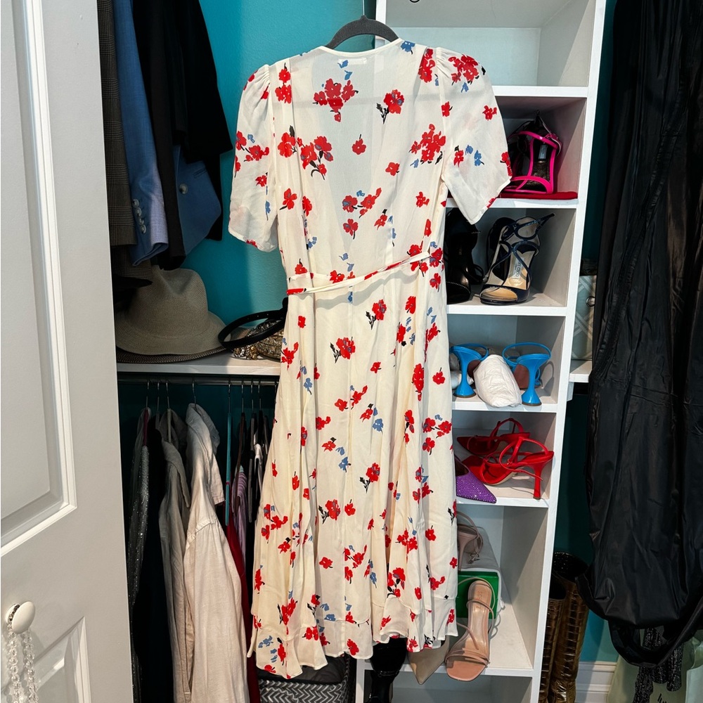 Reformation Poppy Print Wrap Dress Sz S - Picture 2 of 5